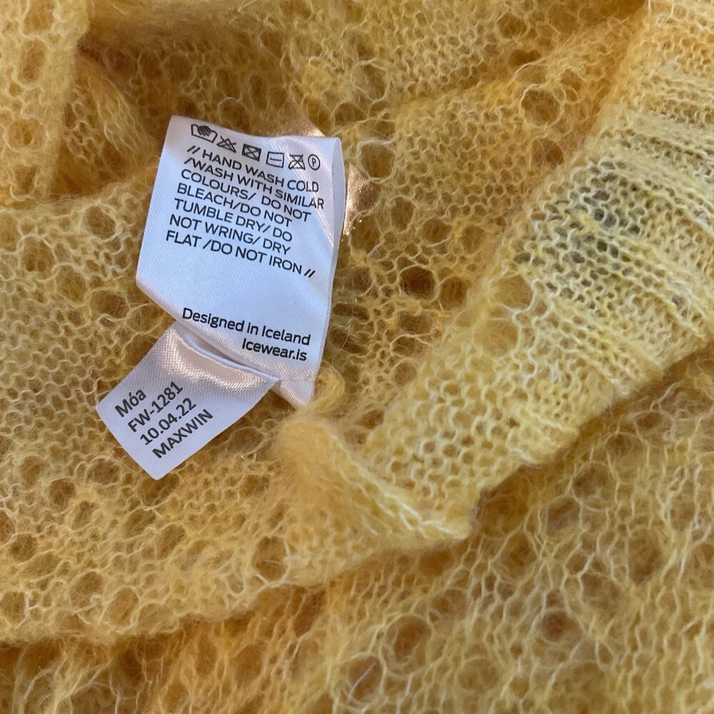 ICEWEAR Turtleneck knitted Wool Mohair long sweater Sz XS Mustard - Picture 8 of 9